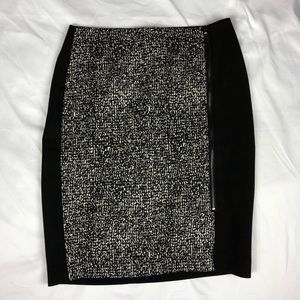 Ann Taylor Black High-Waisted Pencil Wool Skirt